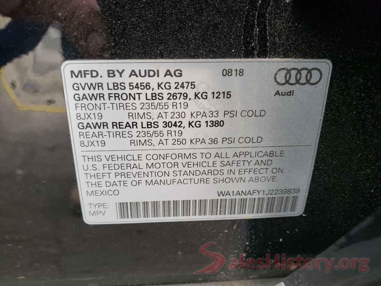 WA1ANAFY1J2239839 2018 AUDI Q5