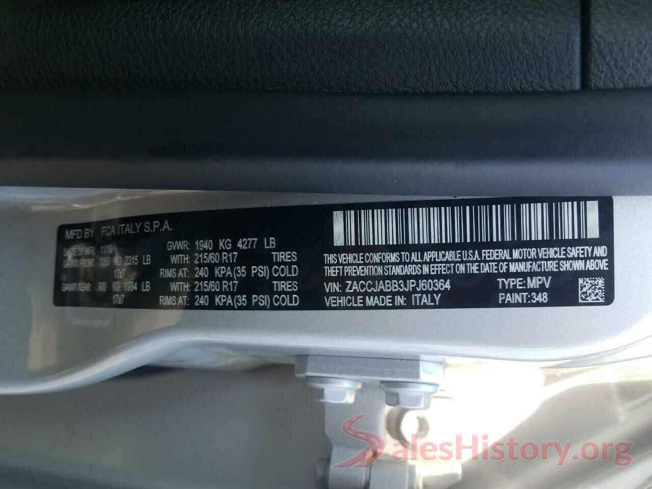 ZACCJABB3JPJ60364 2018 JEEP RENEGADE