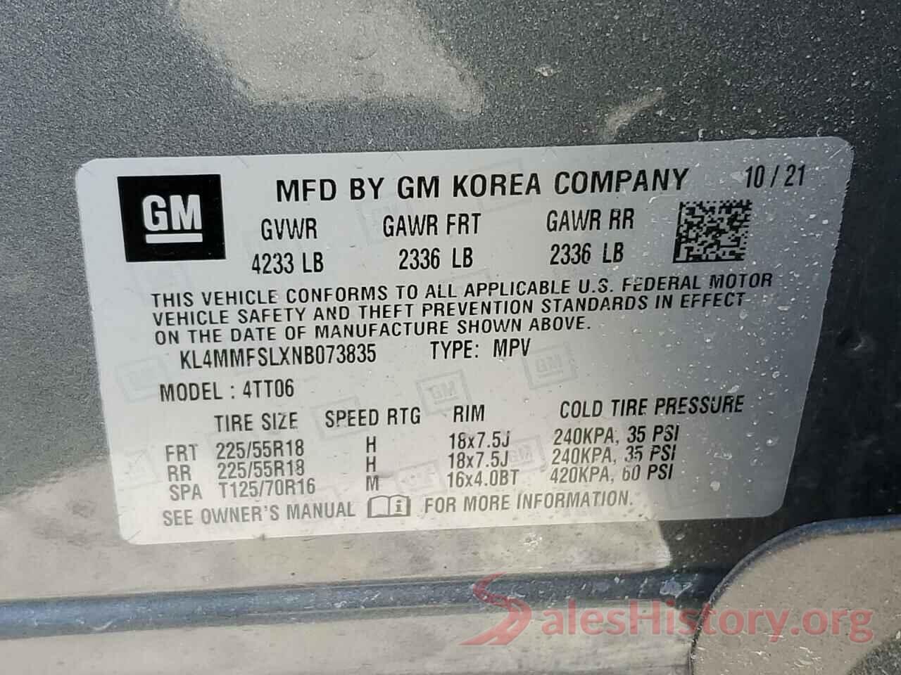 KL4MMFSLXNB073835 2022 BUICK ENCORE