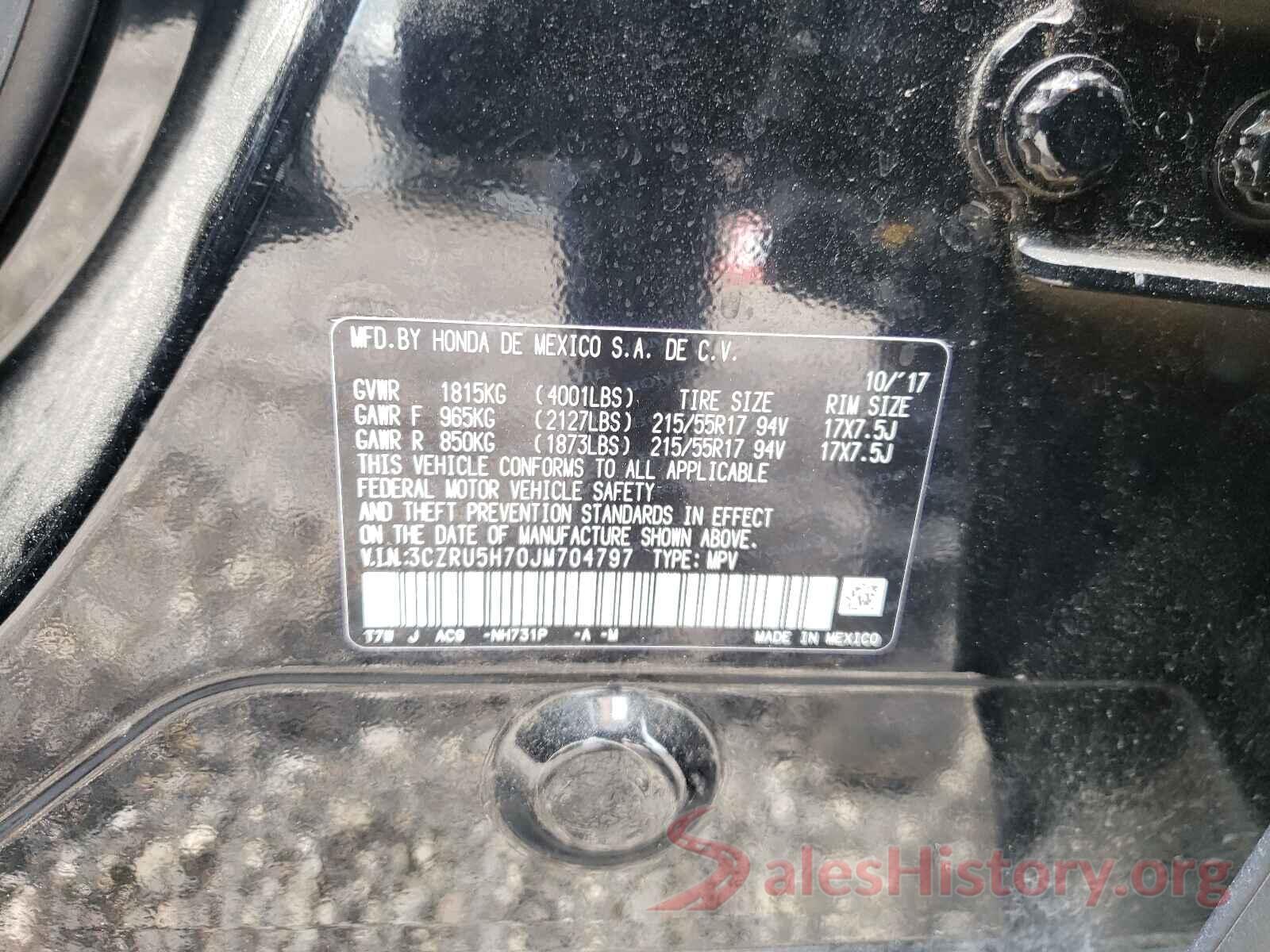 3CZRU5H70JM704797 2018 HONDA HR-V