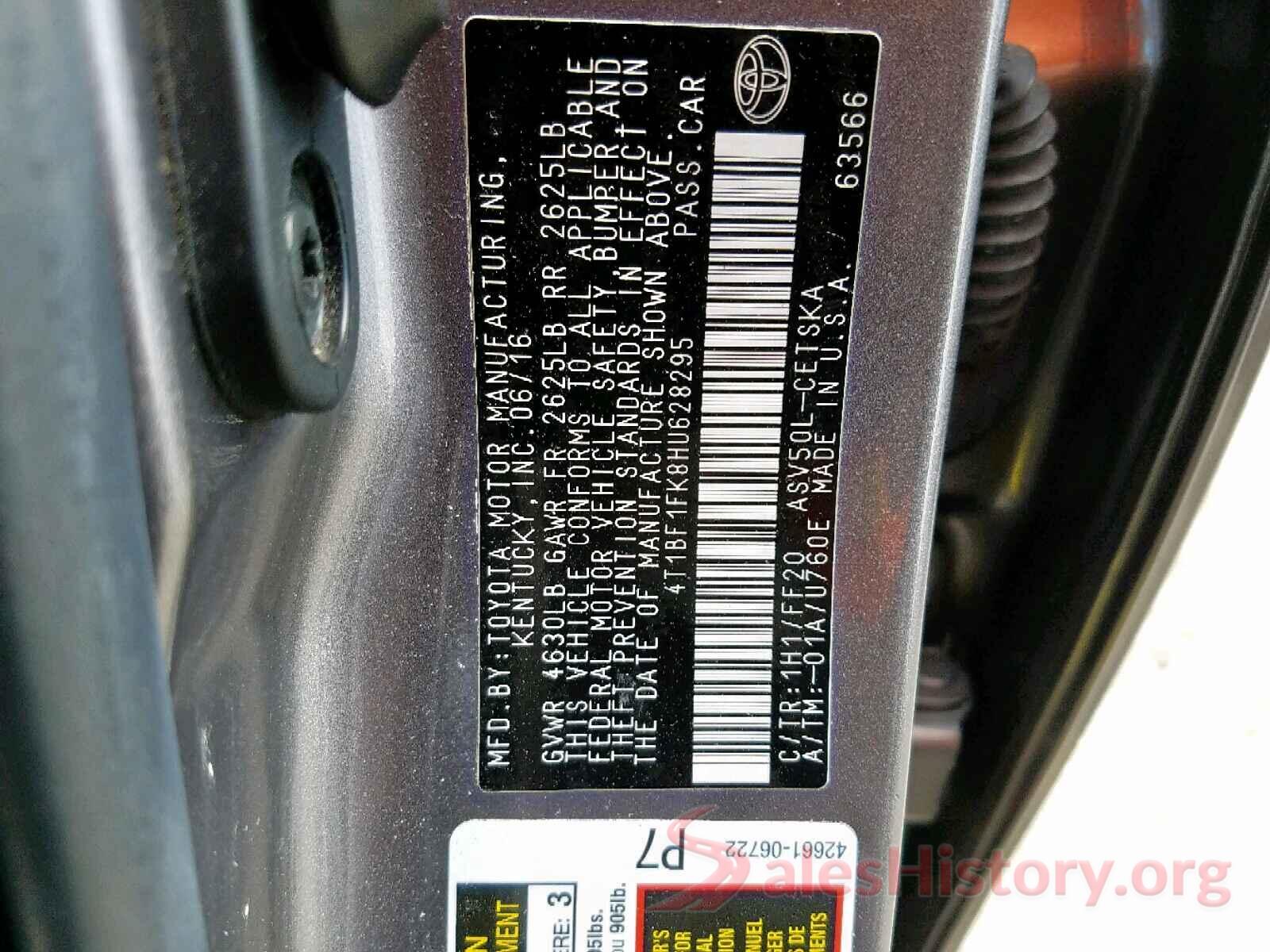 4T1BF1FK8HU628295 2017 TOYOTA CAMRY