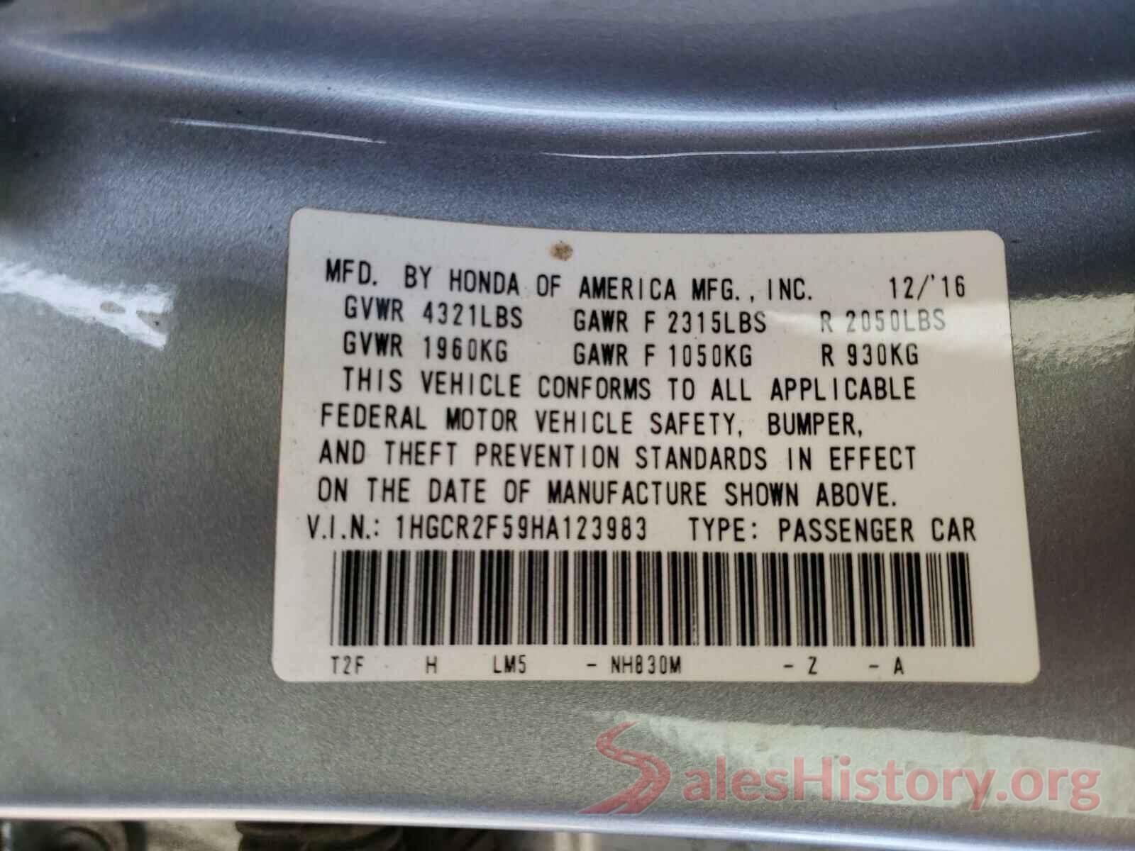 1HGCR2F59HA123983 2017 HONDA ACCORD