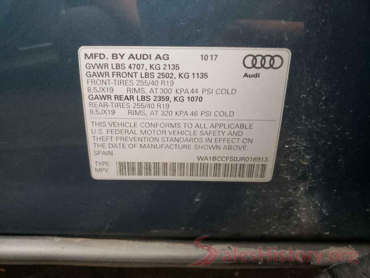 WA1BCCFS0JR016913 2018 AUDI Q3