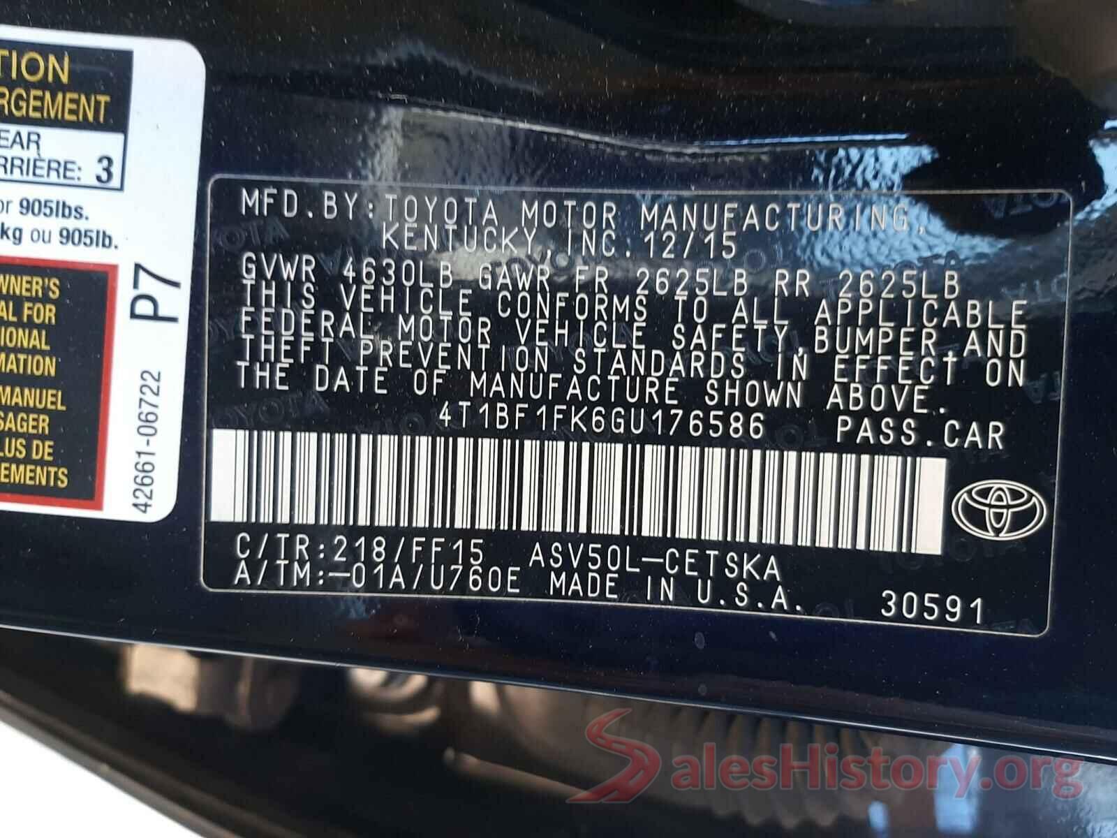 4T1BF1FK6GU176586 2016 TOYOTA CAMRY