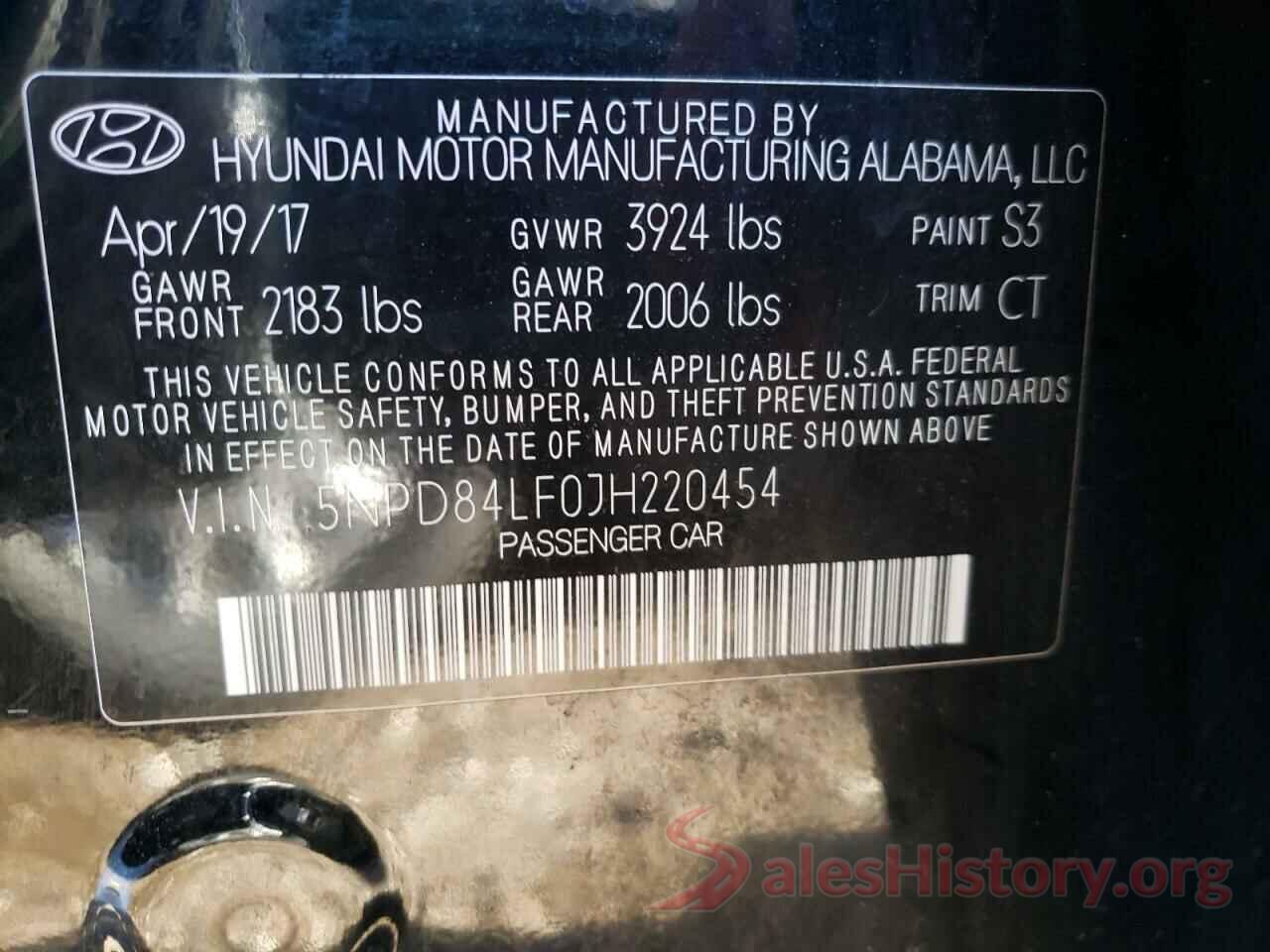 5NPD84LF0JH220454 2018 HYUNDAI ELANTRA