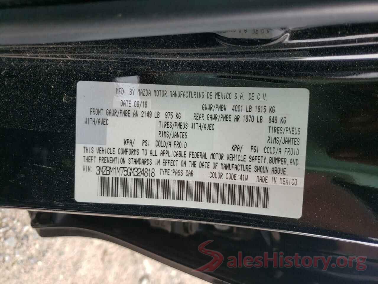 3MZBM1M75GM324818 2016 MAZDA 3