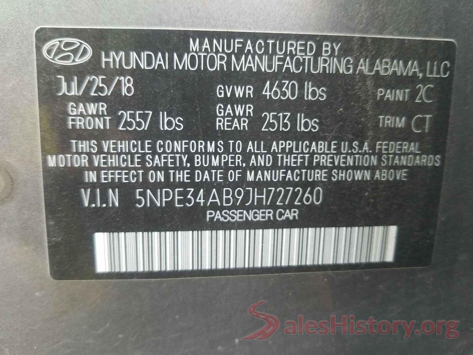 5NPE34AB9JH727260 2018 HYUNDAI SONATA