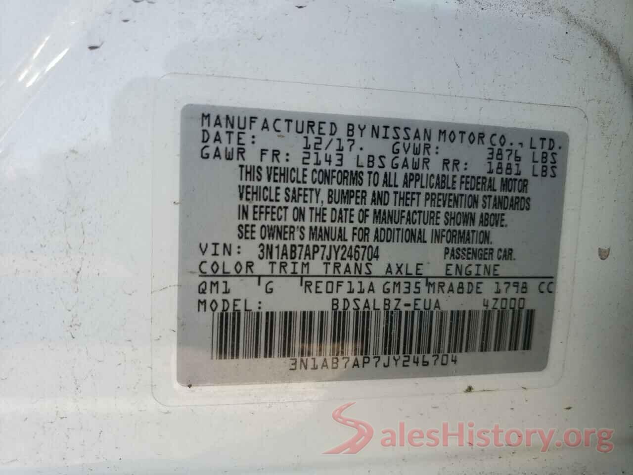 3N1AB7AP7JY246704 2018 NISSAN SENTRA