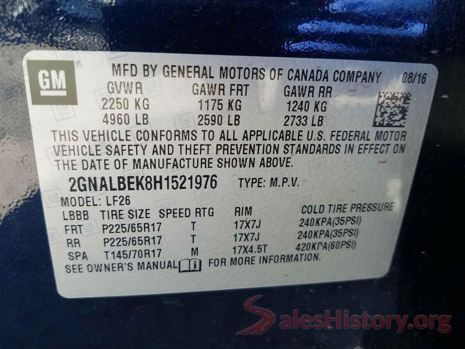 2GNALBEK8H1521976 2017 CHEVROLET EQUINOX