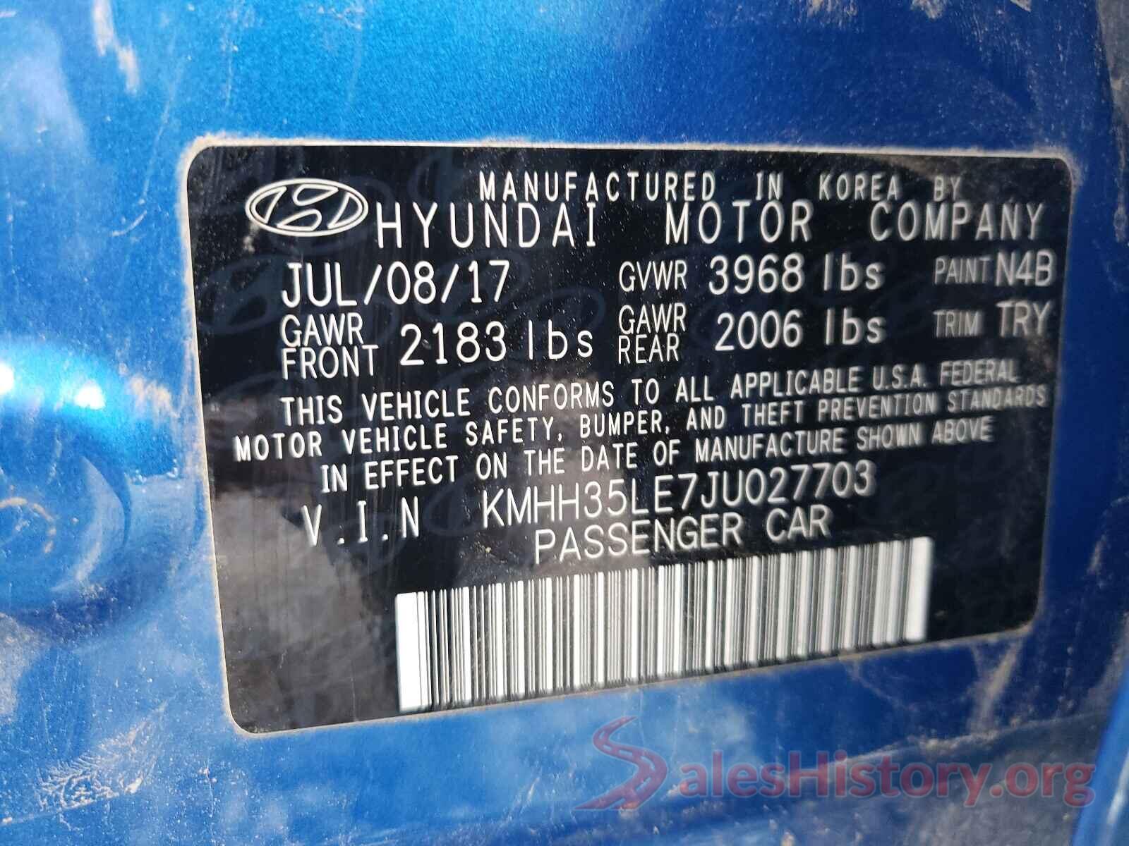 KMHH35LE7JU027703 2018 HYUNDAI ELANTRA