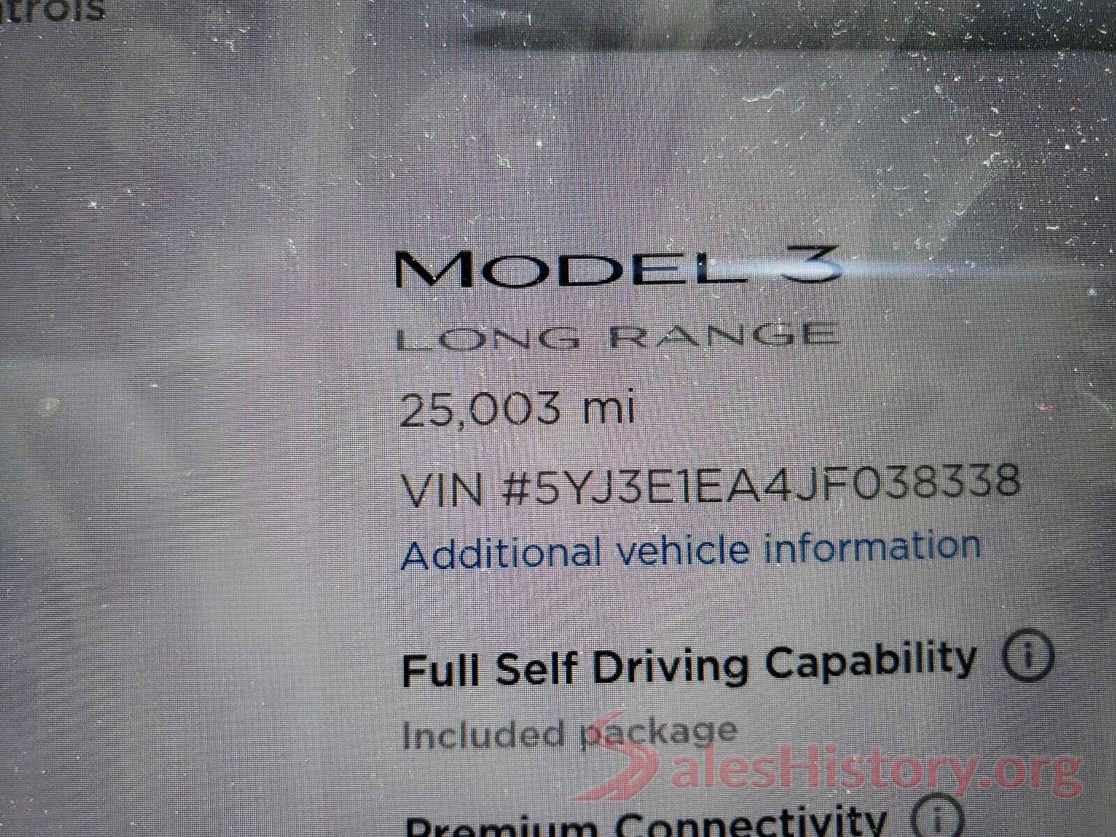 5YJ3E1EA4JF038338 2018 TESLA MODEL 3