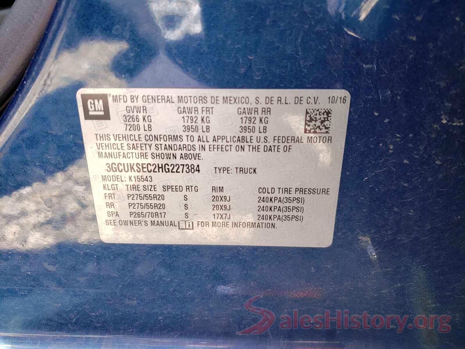 3GCUKSEC2HG227384 2017 CHEVROLET SILVERADO