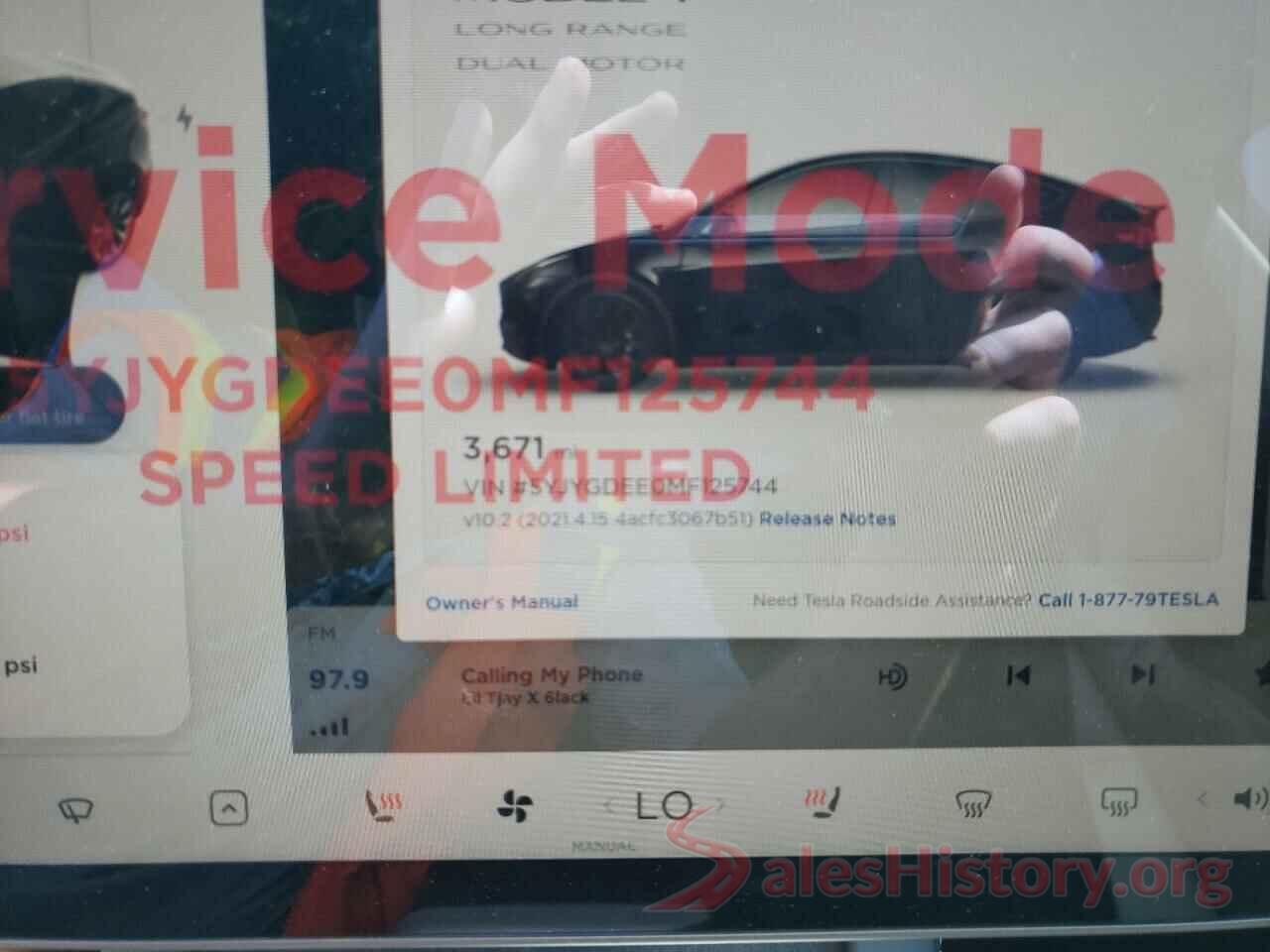 5YJYGDEE0MF125744 2021 TESLA MODEL Y