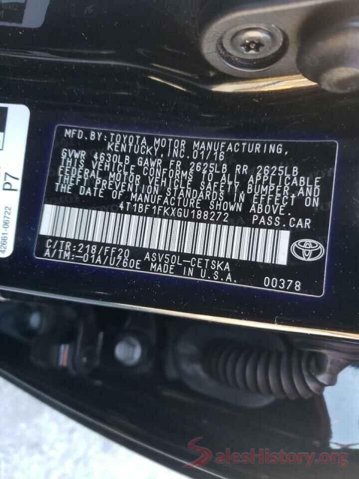 4T1BF1FKXGU188272 2016 TOYOTA CAMRY