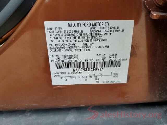 MAJ3S2GE9LC349767 2020 FORD ECOSPORT