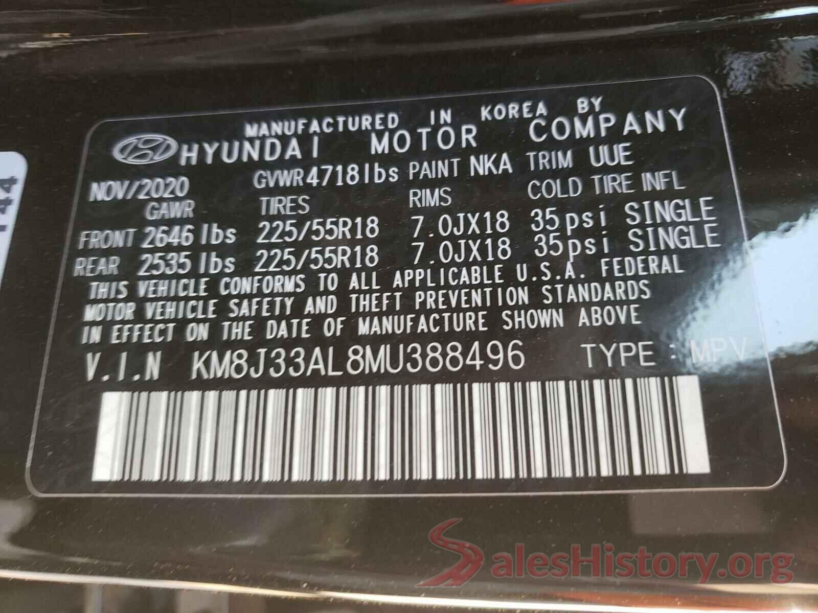 KM8J33AL8MU388496 2021 HYUNDAI TUCSON