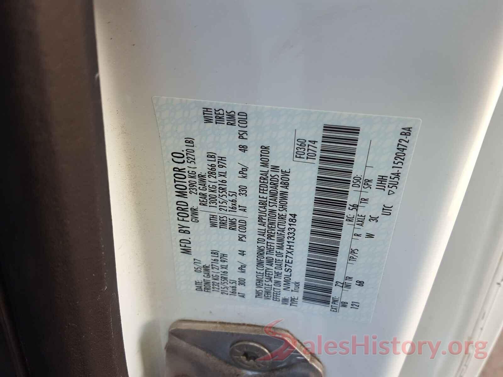 NM0LS7E7XH1333184 2017 FORD TRANSIT CO