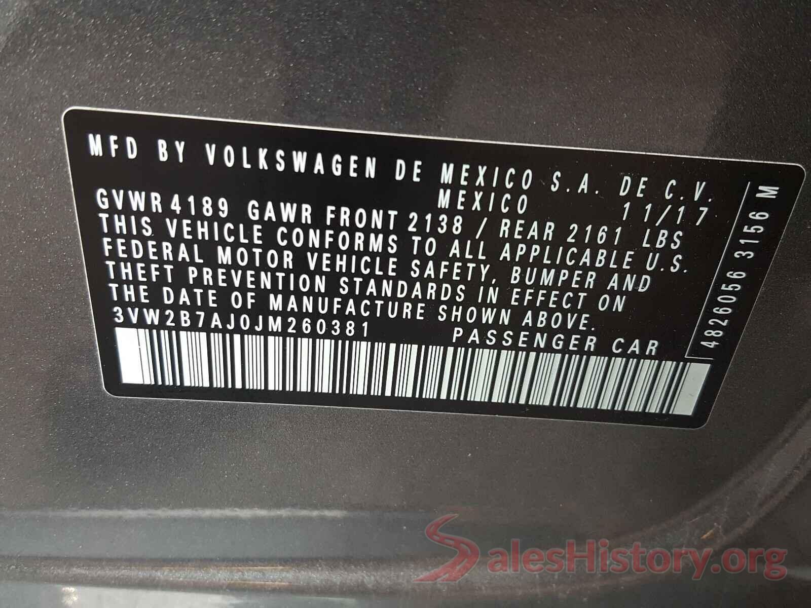 3VW2B7AJ0JM260381 2018 VOLKSWAGEN JETTA