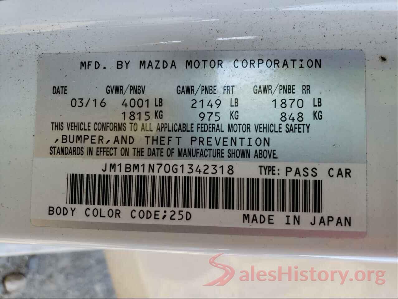 JM1BM1N70G1342318 2016 MAZDA 3