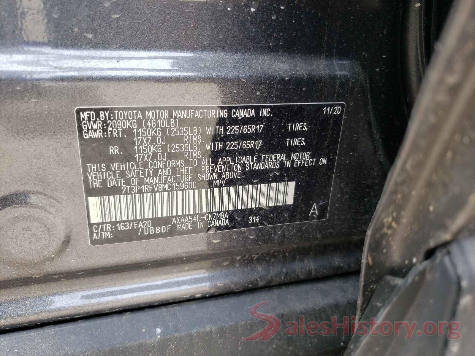 2T3P1RFV8MC159600 2021 TOYOTA RAV4