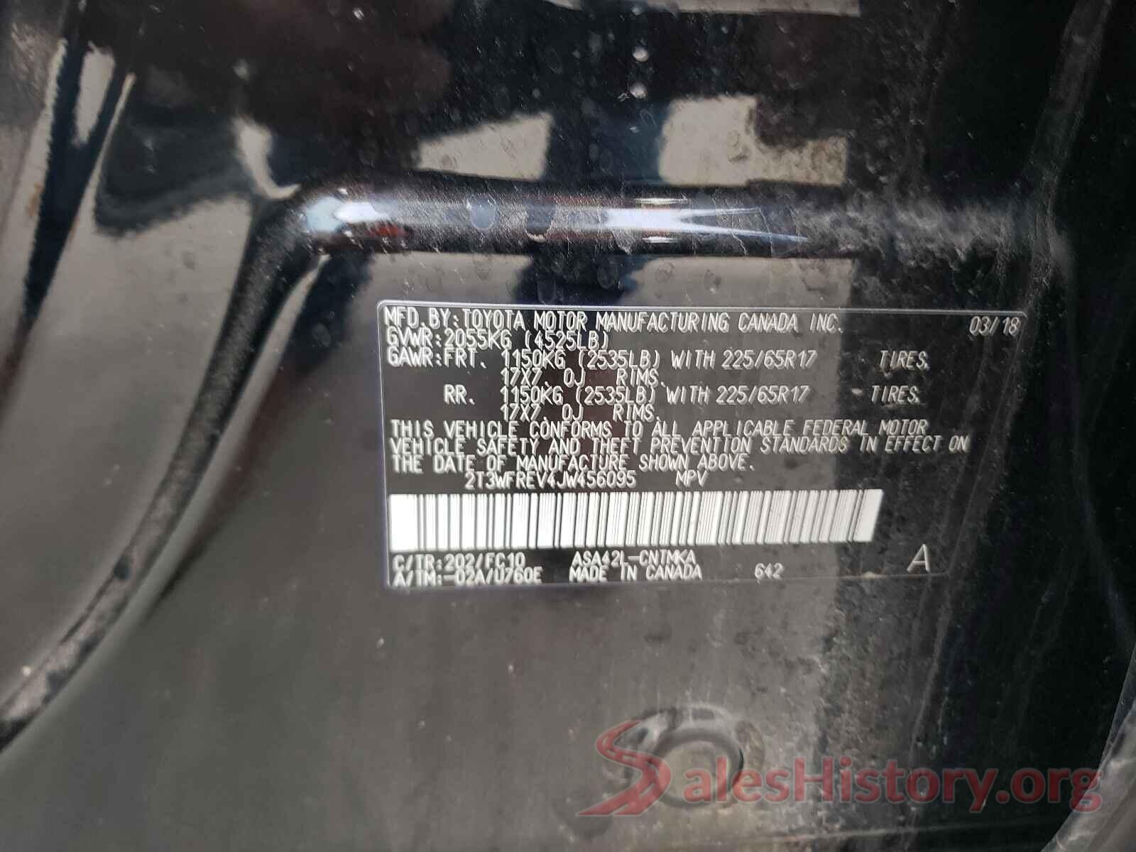 2T3WFREV4JW456095 2018 TOYOTA RAV4