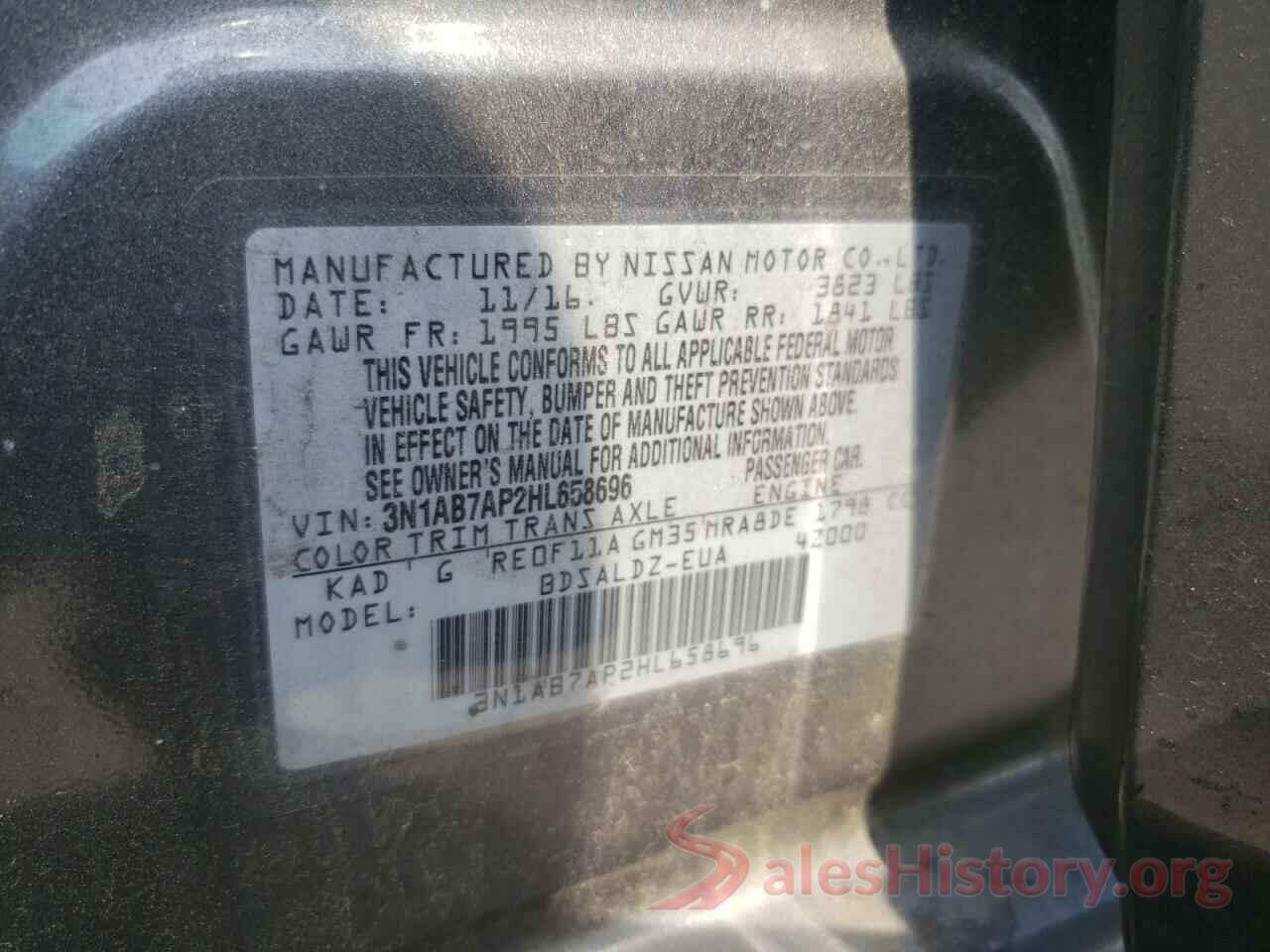 3N1AB7AP2HL658696 2017 NISSAN SENTRA