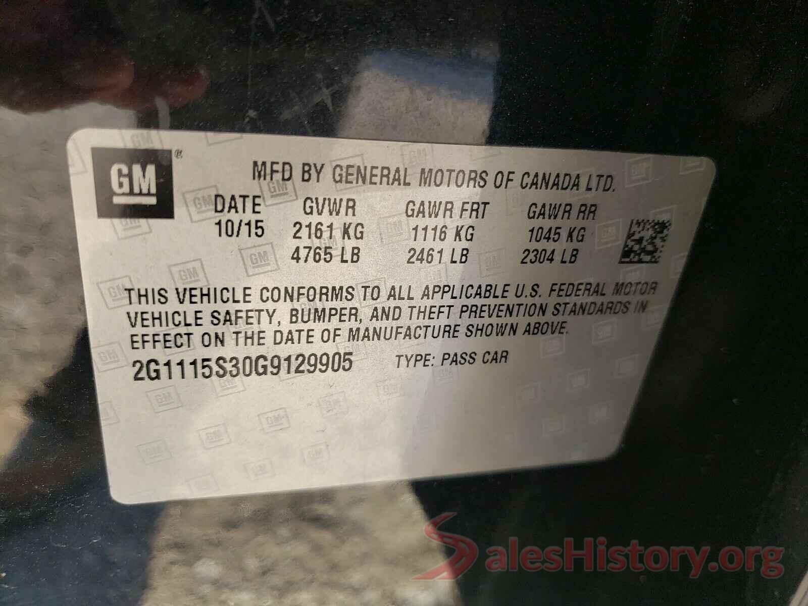 2G1115S30G9129905 2016 CHEVROLET IMPALA