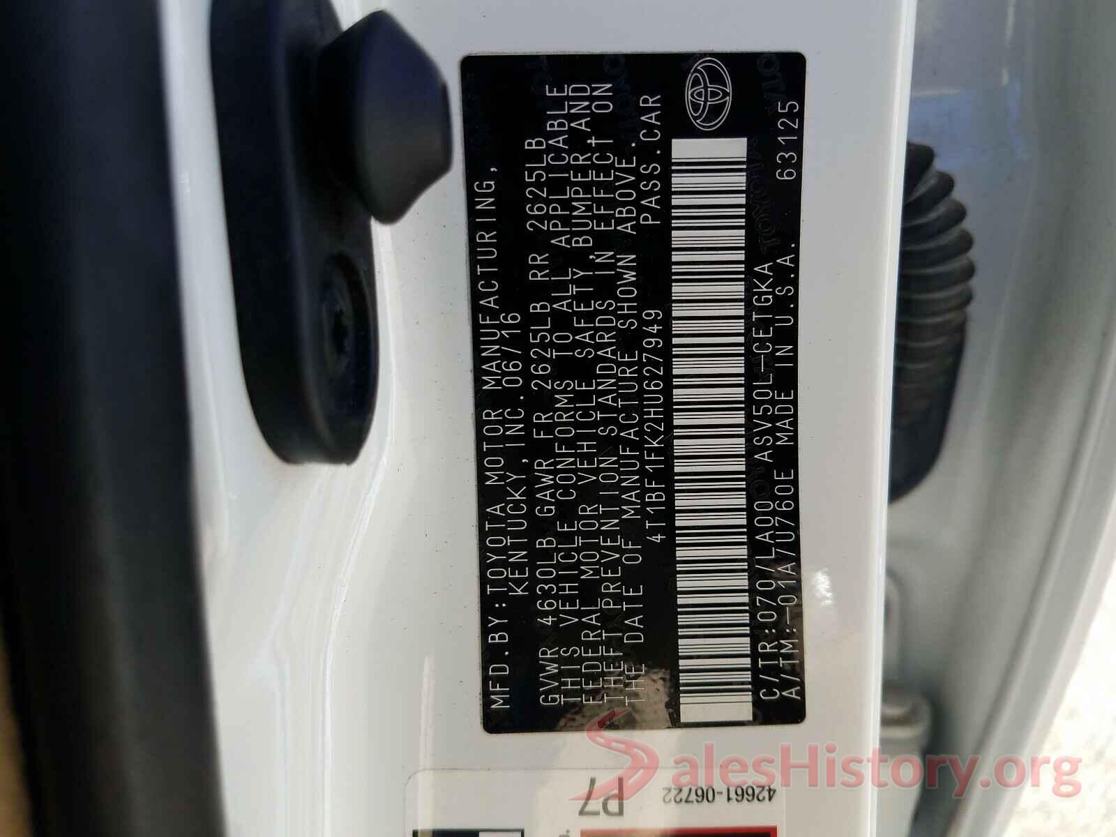 4T1BF1FK2HU627949 2017 TOYOTA CAMRY