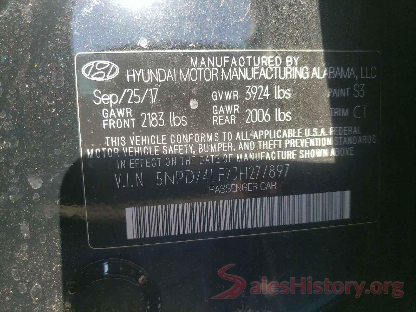 5NPD74LF7JH277897 2018 HYUNDAI ELANTRA