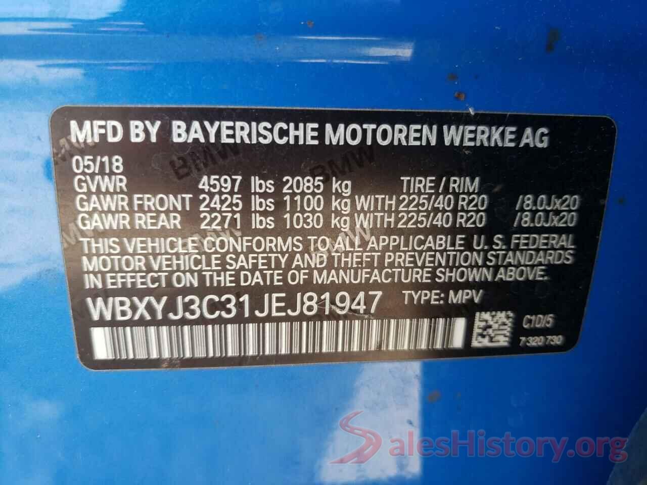 WBXYJ3C31JEJ81947 2018 BMW X2