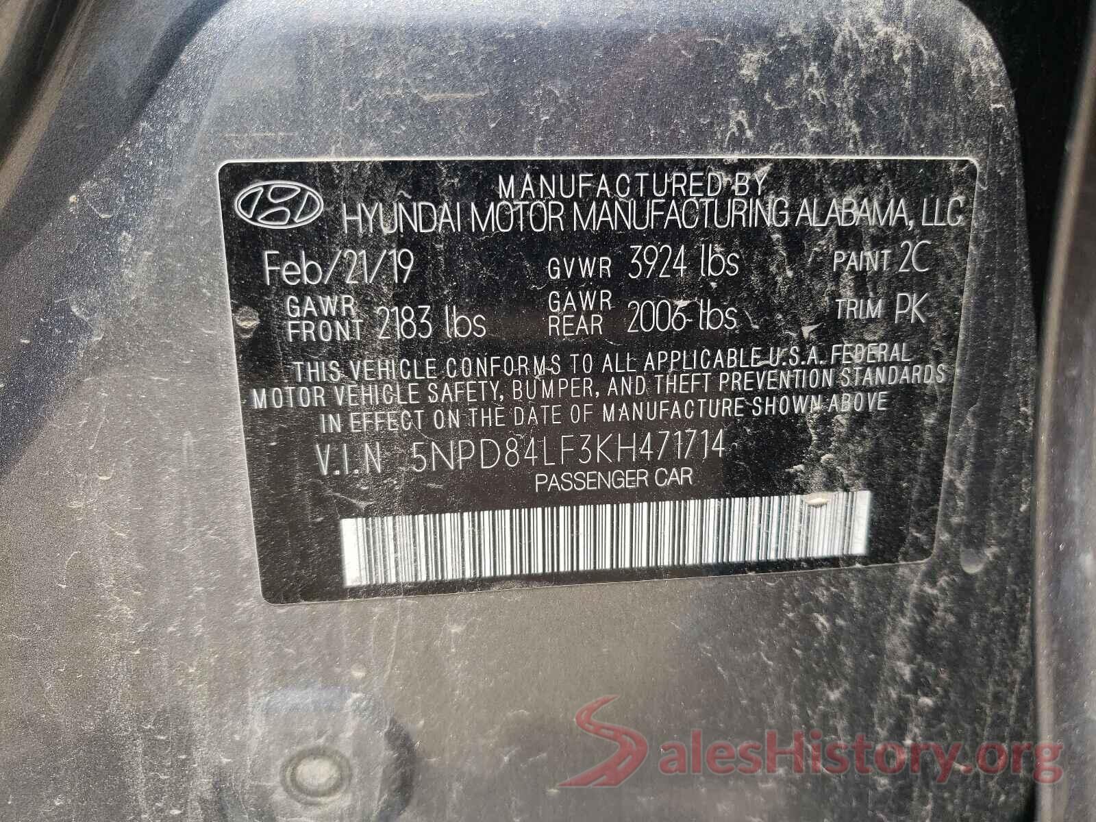 5NPD84LF3KH471714 2019 HYUNDAI ELANTRA