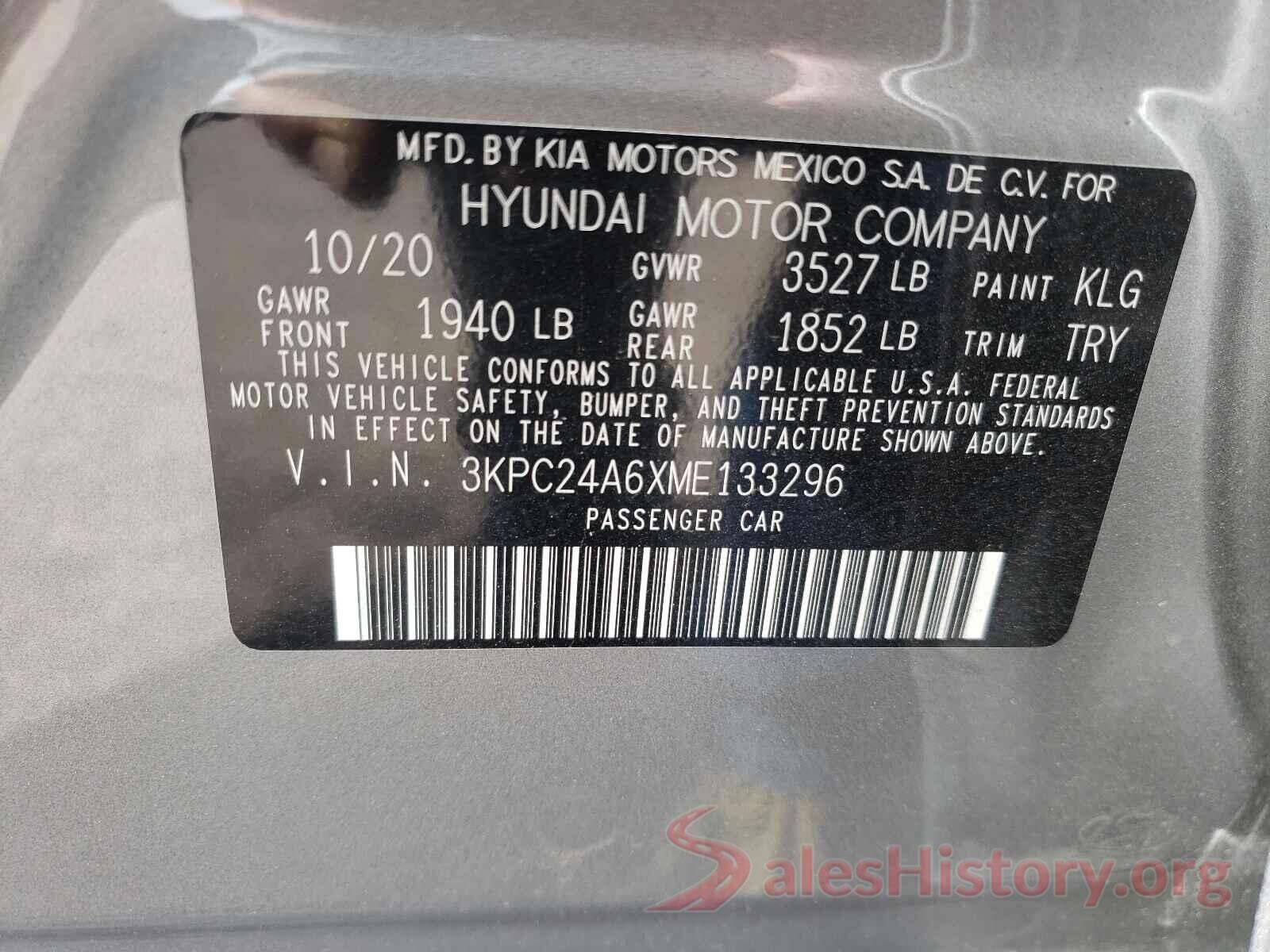 3KPC24A6XME133296 2021 HYUNDAI ACCENT