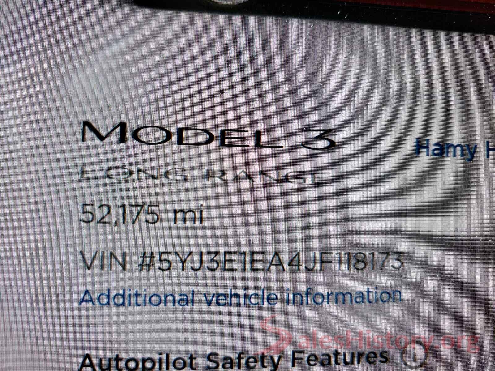 5YJ3E1EA4JF118173 2018 TESLA MODEL 3