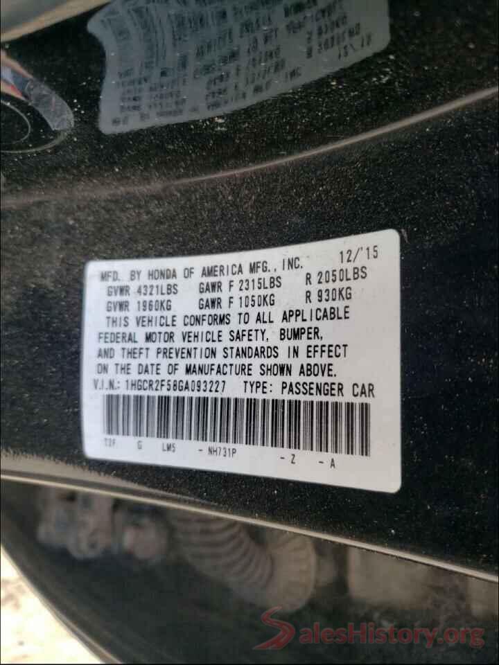 1HGCR2F58GA093227 2016 HONDA ACCORD