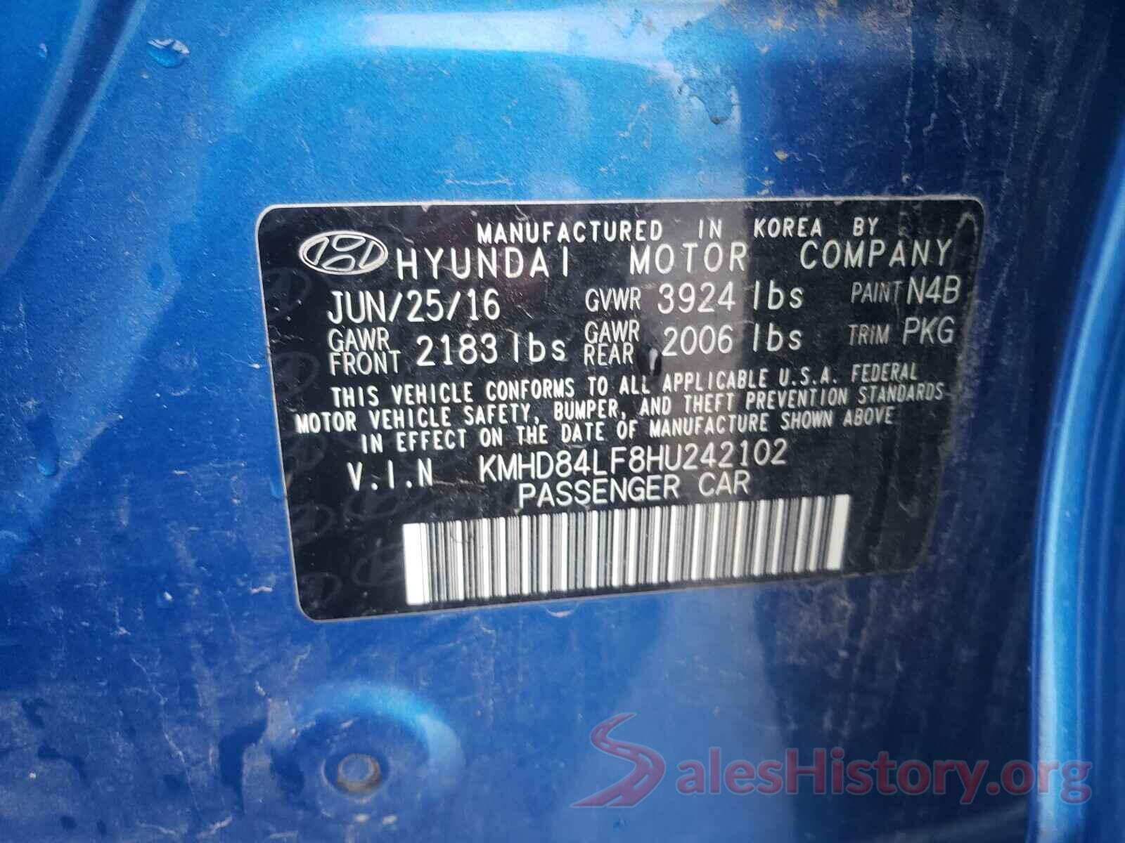 KMHD84LF8HU242102 2017 HYUNDAI ELANTRA