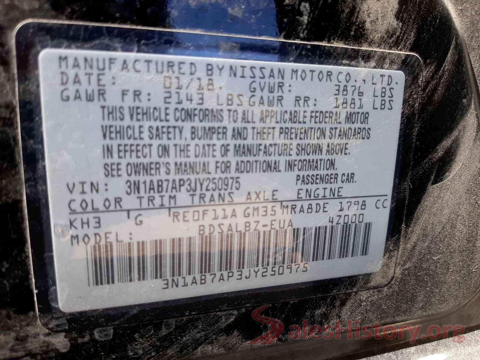 3N1AB7AP3JY250975 2018 NISSAN SENTRA