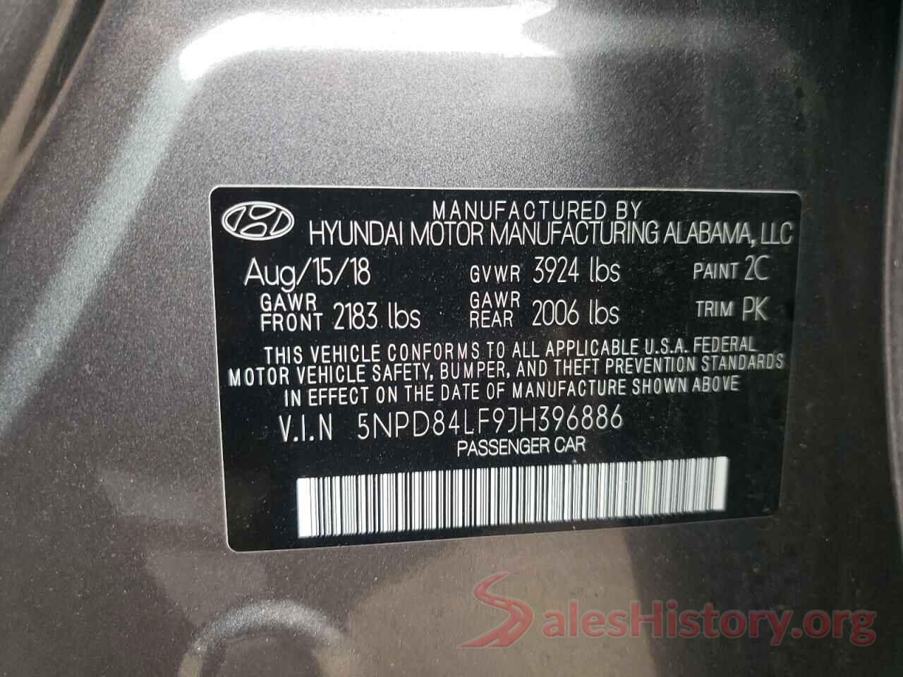 5NPD84LF9JH396886 2018 HYUNDAI ELANTRA