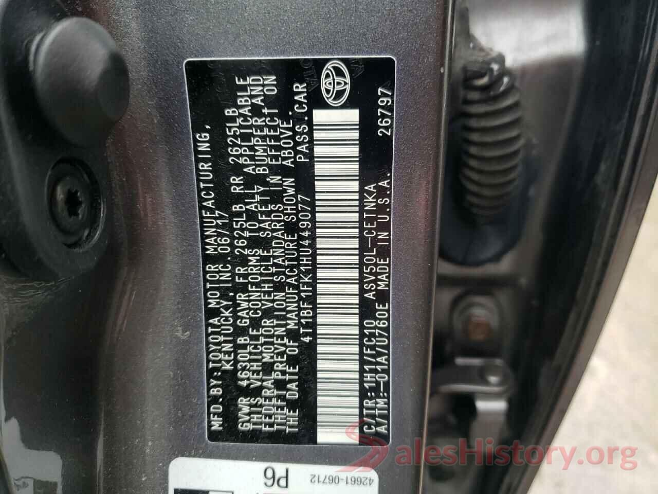 4T1BF1FK1HU449077 2017 TOYOTA CAMRY