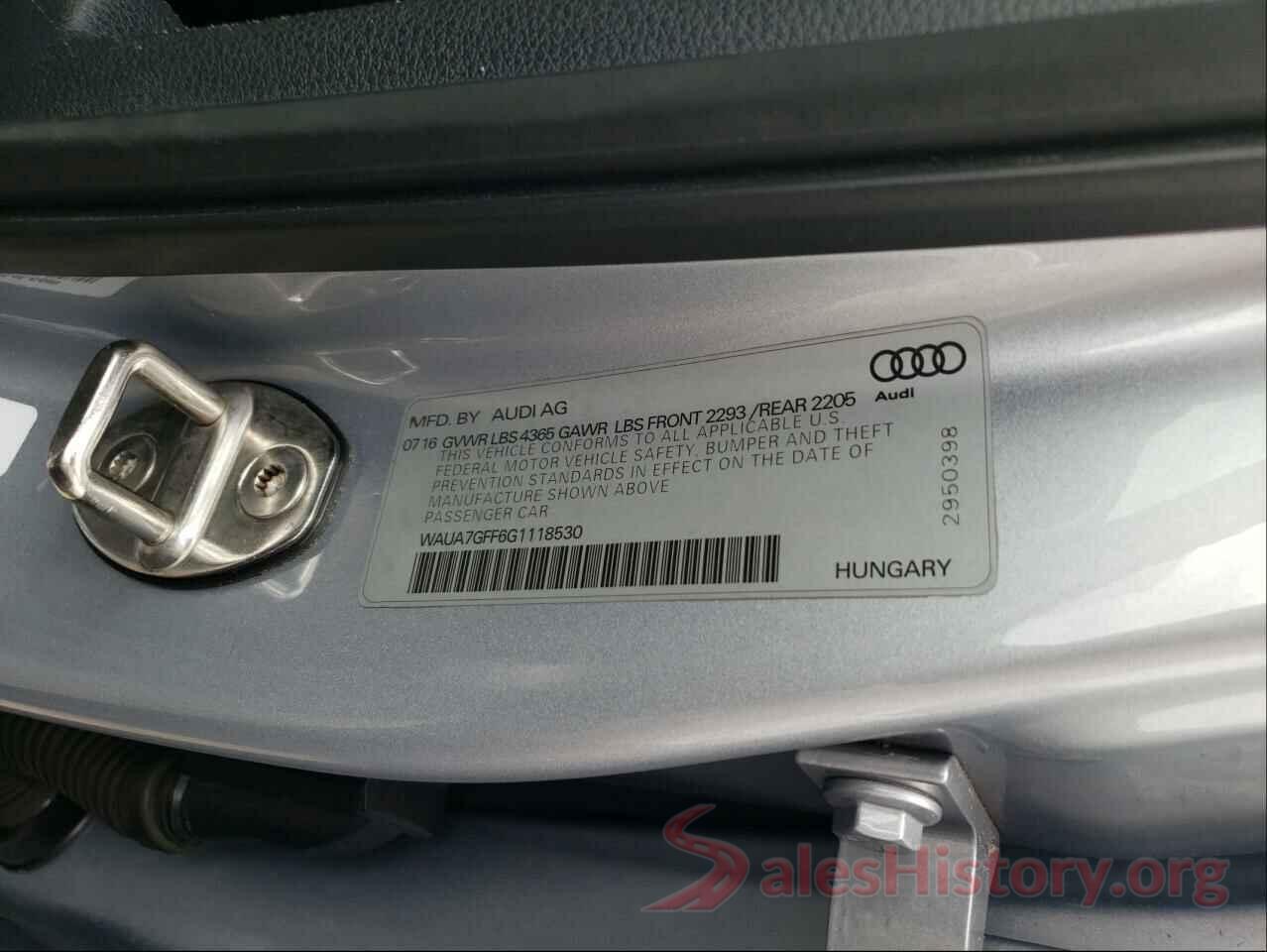 WAUA7GFF6G1118530 2016 AUDI A3