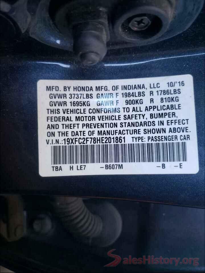 19XFC2F78HE201861 2017 HONDA CIVIC