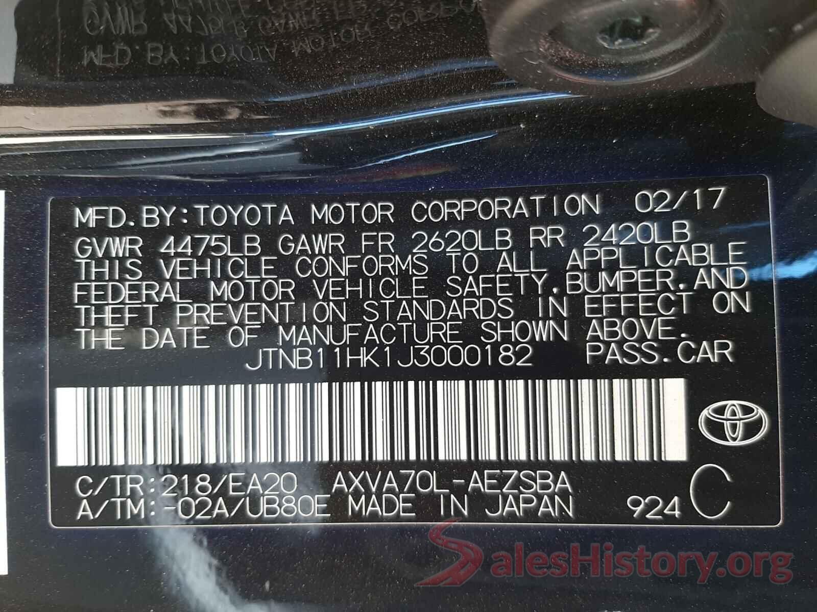 JTNB11HK1J3000182 2018 TOYOTA CAMRY