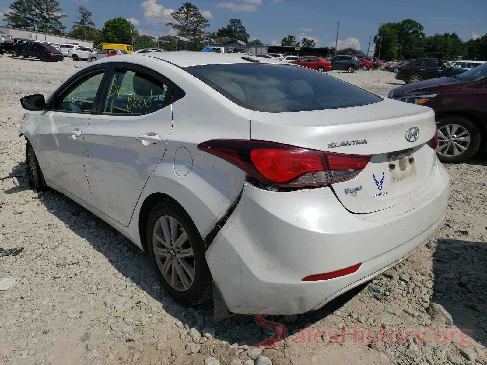 5NPDH4AEXGH656036 2016 HYUNDAI ELANTRA