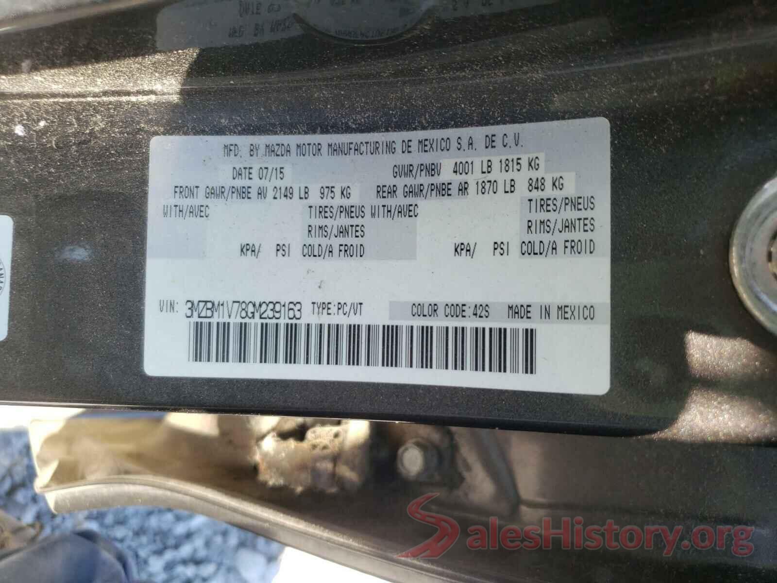 3MZBM1V78GM239163 2016 MAZDA 3