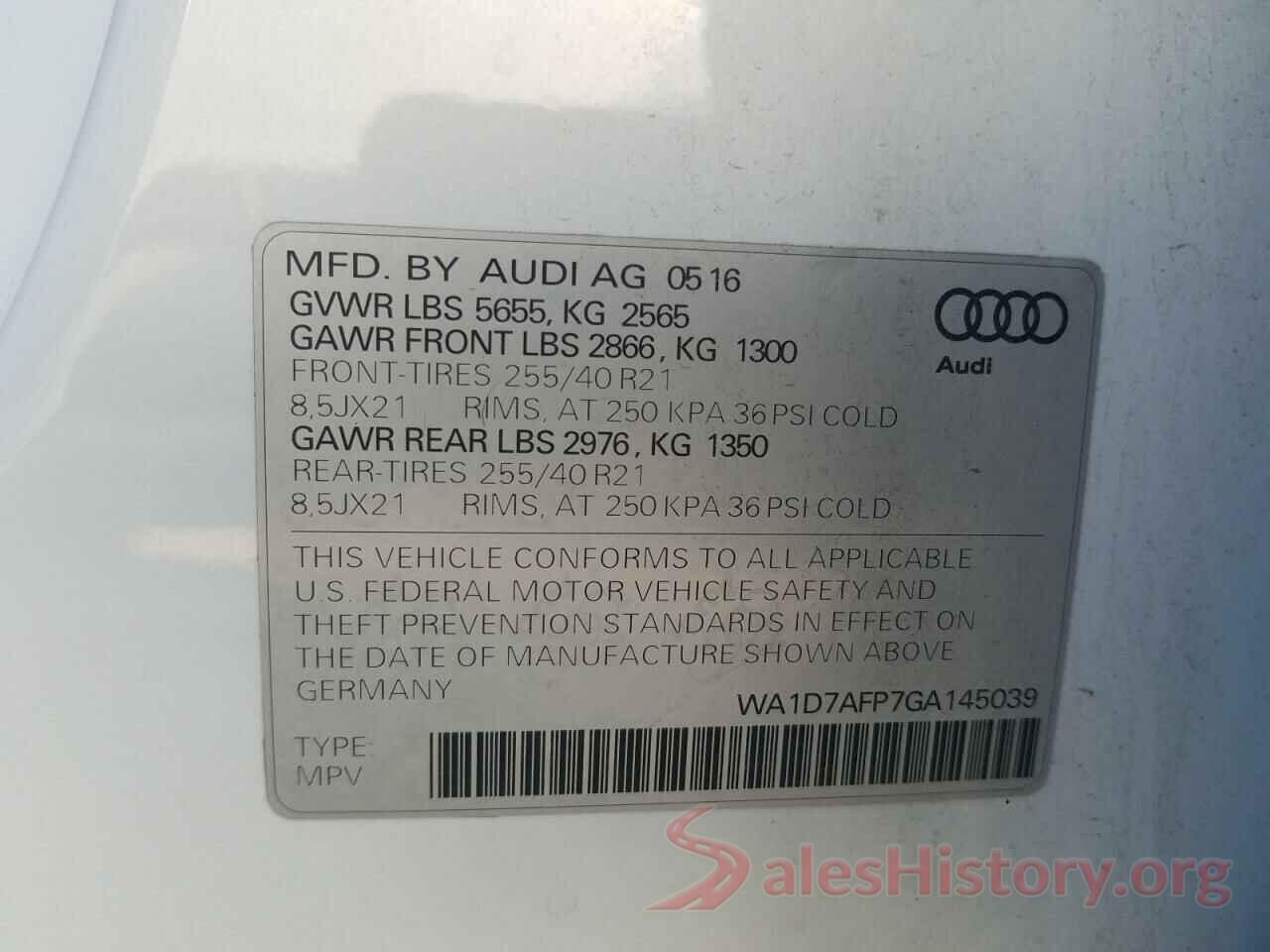 WA1D7AFP7GA145039 2016 AUDI Q5