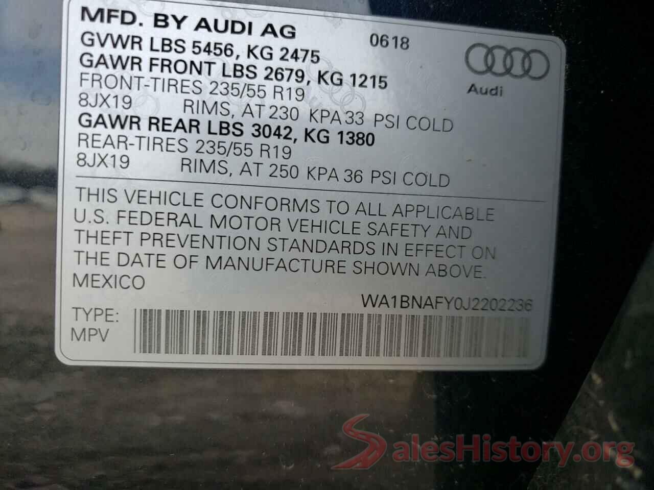 WA1BNAFY0J2202236 2018 AUDI Q5