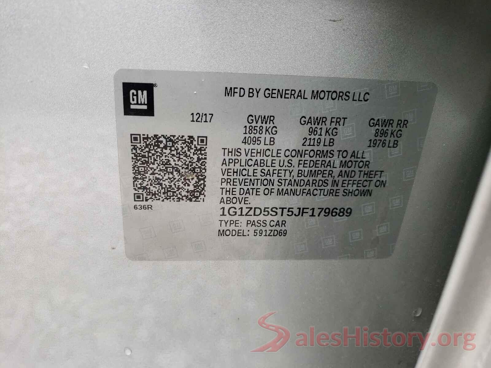 1G1ZD5ST5JF179689 2018 CHEVROLET MALIBU