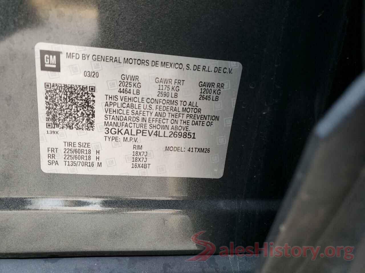 3GKALPEV4LL269851 2020 GMC TERRAIN