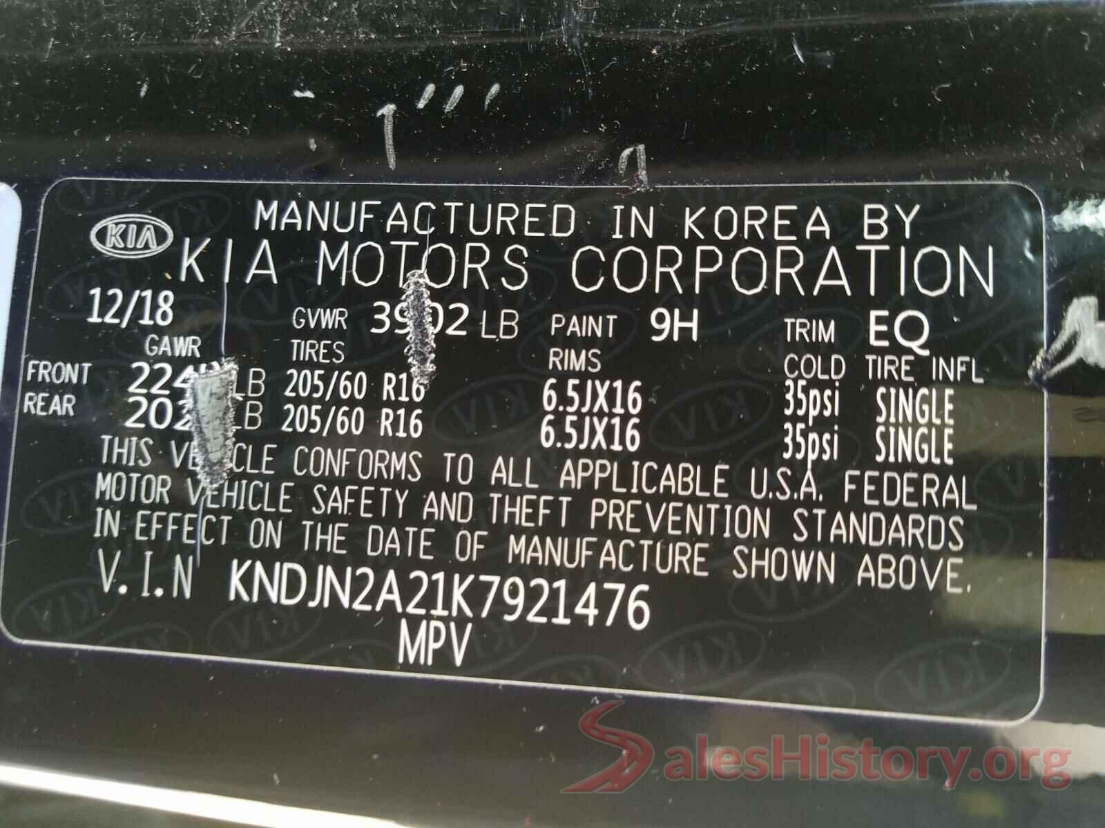 KNDJN2A21K7921476 2019 KIA SOUL