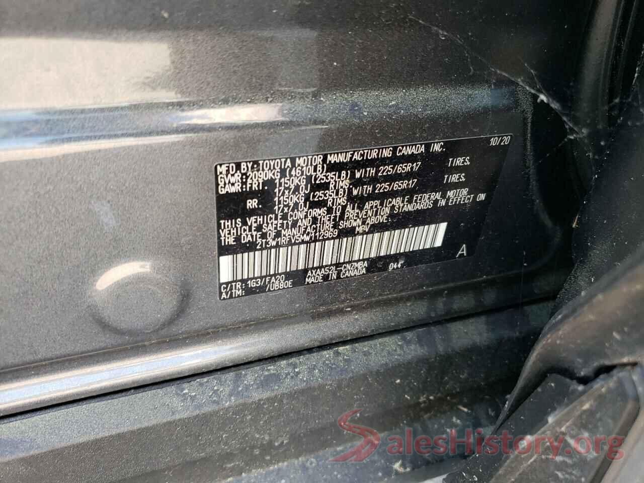 2T3W1RFV5MW112969 2021 TOYOTA RAV4