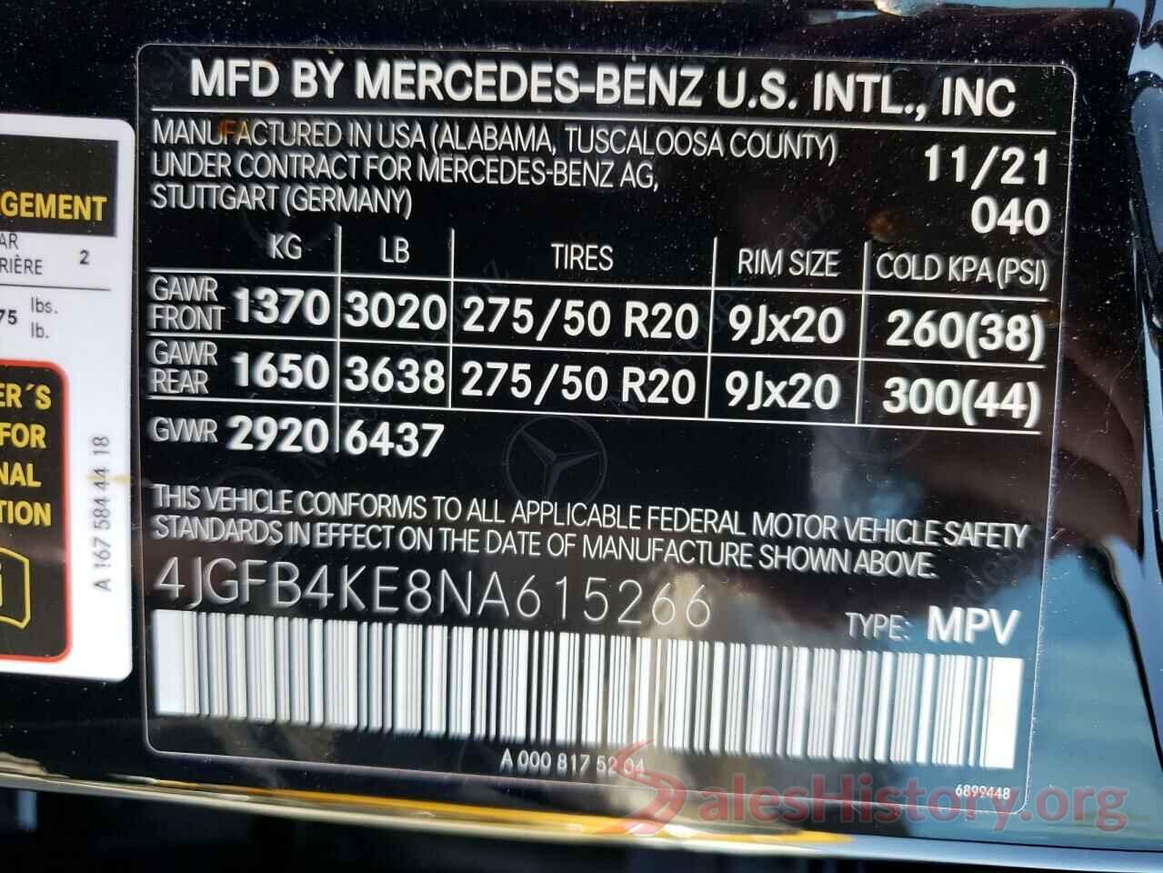 4JGFB4KE8NA615266 2022 MERCEDES-BENZ GLE-CLASS